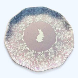 Stanford Hill Pottery Pastel Purple Bunny Rabbit Scalloped Plate